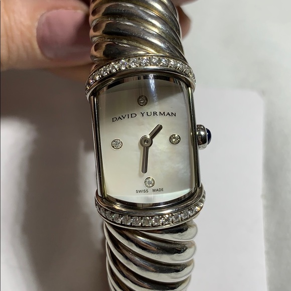 David Yurman T-209M 925 Diamond Bezel Cuff watch - Picture 9 of 11